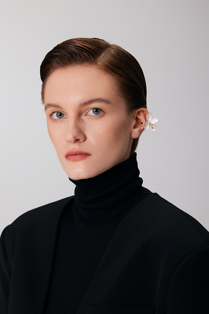 Peach Blooming Collection Flower Ear Cuff