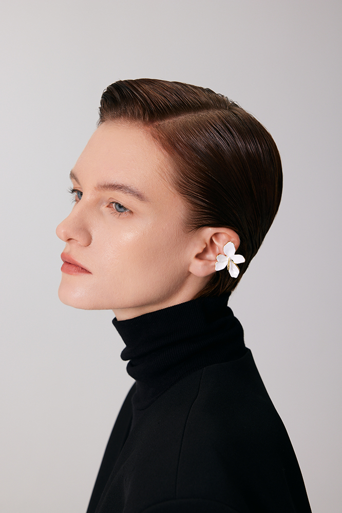 Peach Blooming Collection Flower Ear Cuff