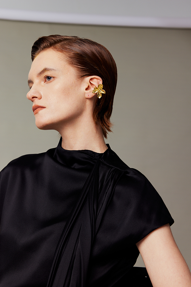 Peach Blooming Collection Flower Ear Cuff