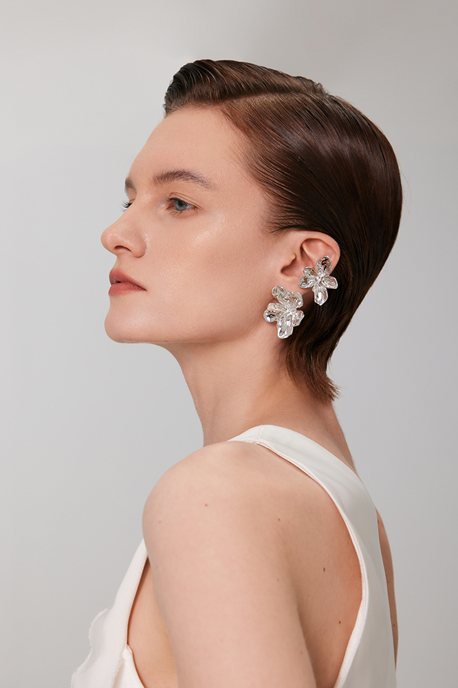 Peach Blooming Collection Flower Ear Cuff