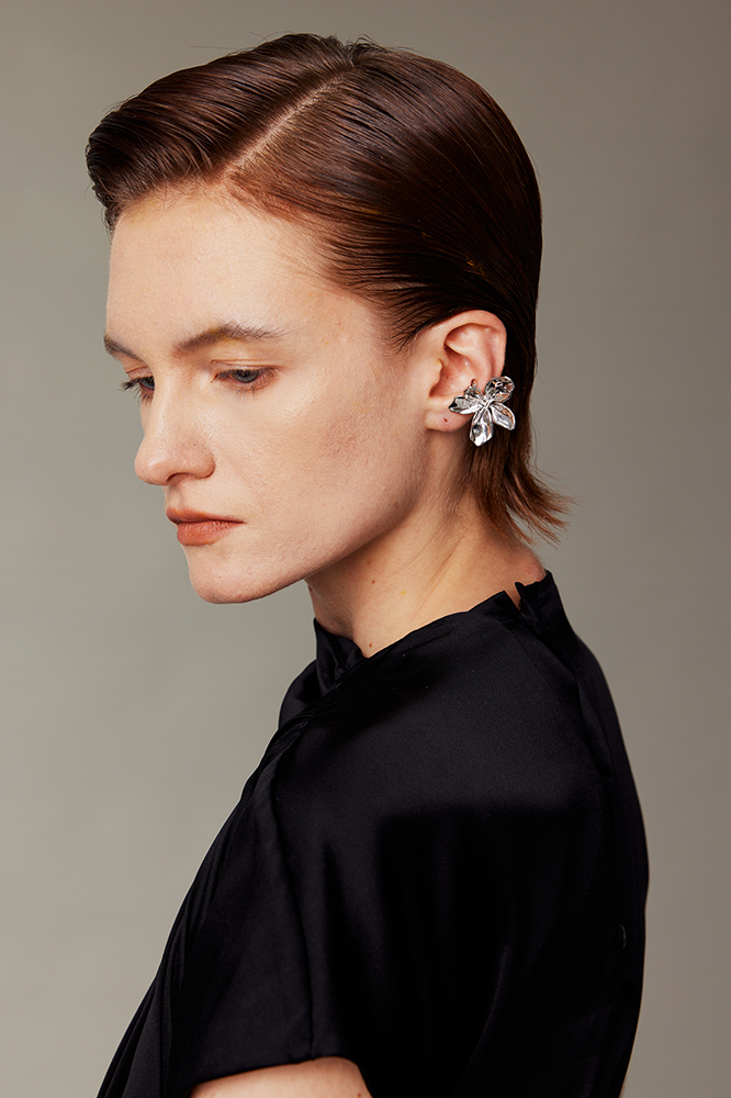 Peach Blooming Collection Flower Ear Cuff