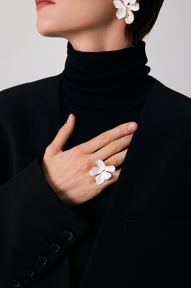 Peach Blooming Collection Flower Ring Size 14