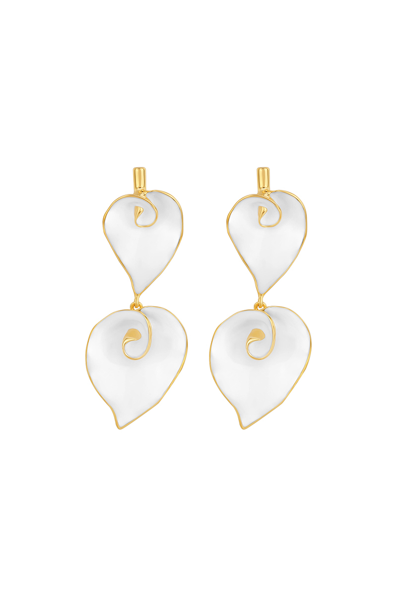 Calla Lily Collection White Bifloral Earrings