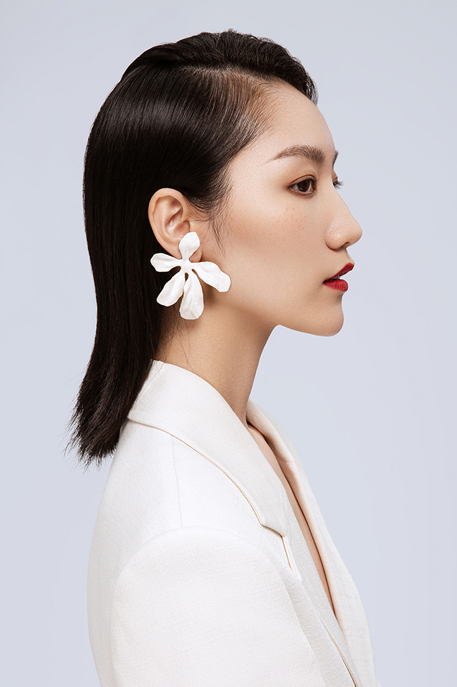 Flower With Iris Collection Five Petals Joint Studs Earrings