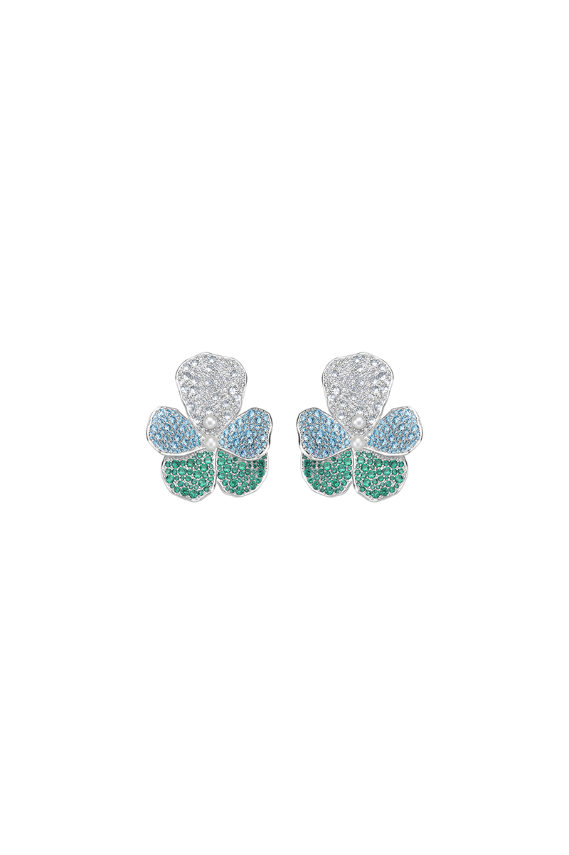 Pansy Collection Flower Shaped Earrings