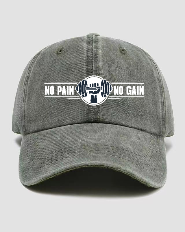 NO PAIN NO GAIN Washed Cap