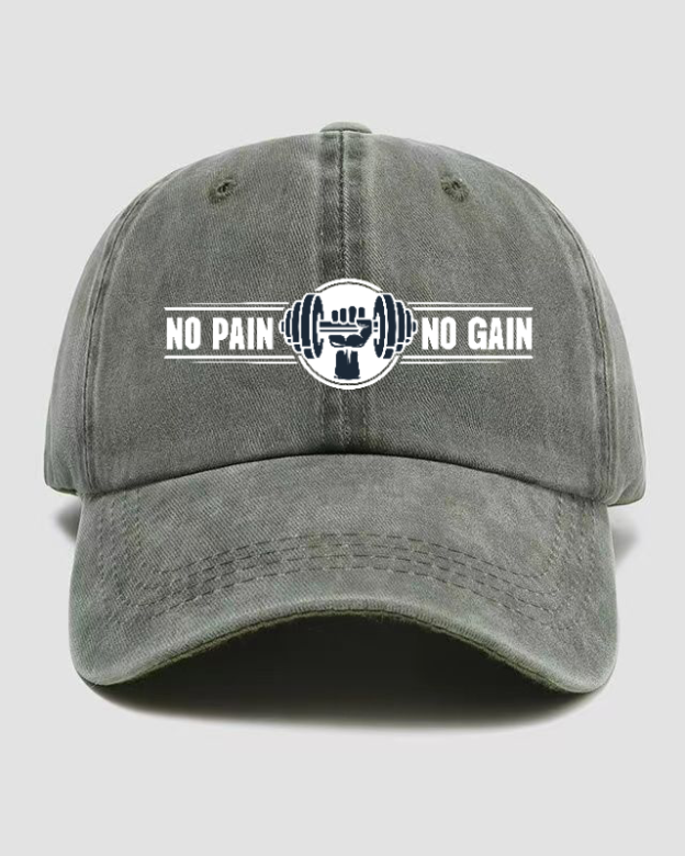 NO PAIN NO GAIN Washed Cap