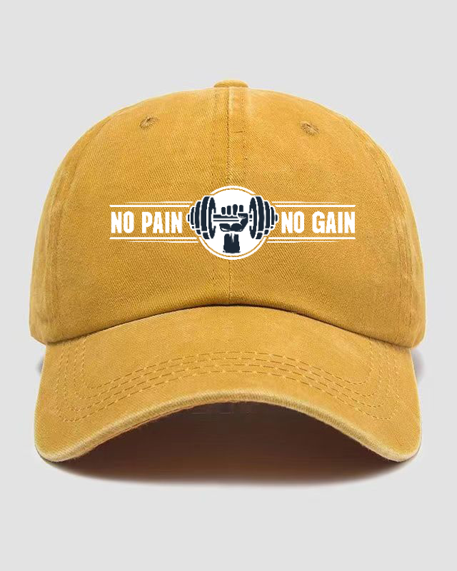 NO PAIN NO GAIN Washed Cap