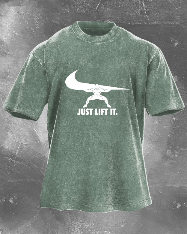 Just Lift It Men's washed T-shirt