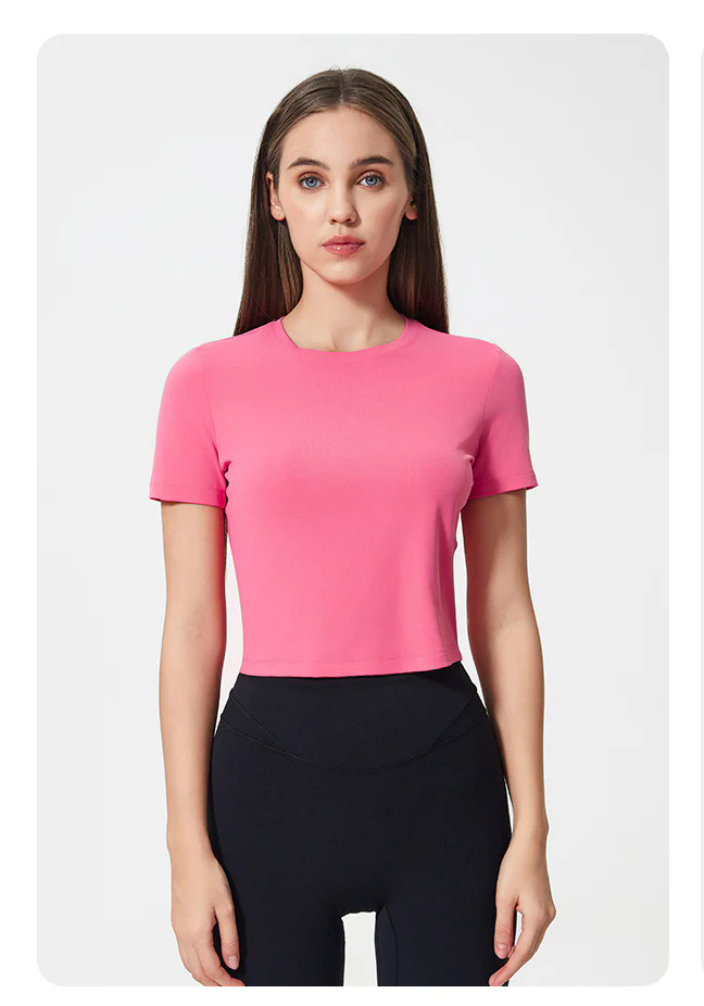 Women Short Sleeve Workout Shirts Breathable T-Shirts Quick 