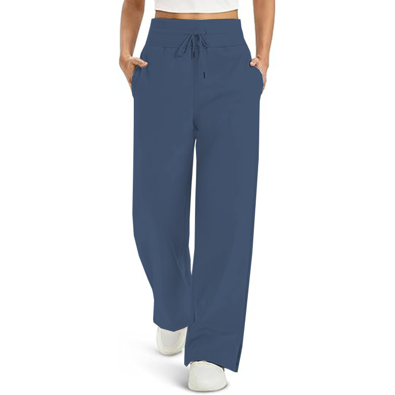 Women Wide Leg  High Waisted Lounge Straight Leg Pants Pockets