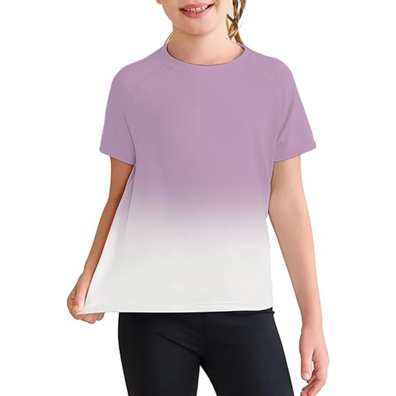 Girls Athletic Shirts Short Sleeve Quick Dry T-Shirt Kids