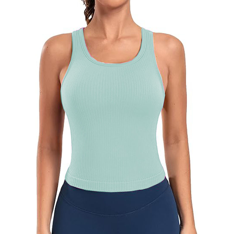 12 Color 2024 Naked-feel Tank Quality Fabric Summer Tank Top with Built in Bra 