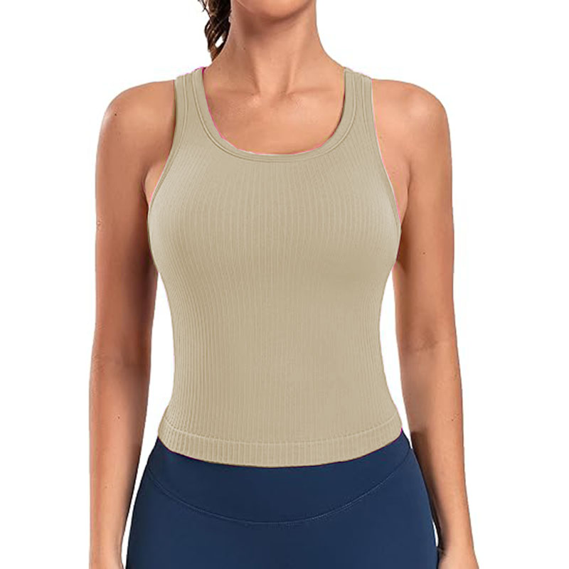 12 Color 2024 Naked-feel Tank Quality Fabric Summer Tank Top with Built in Bra 