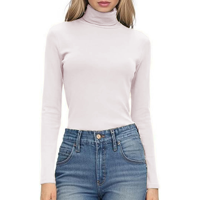 Women Long Sleeve Loose Fitted Crewneck Solid Color Basic Top