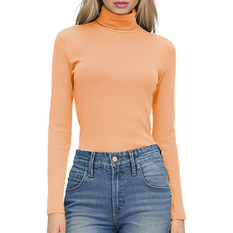 Women Long Sleeve Loose Fitted Crewneck Solid Color Basic Top