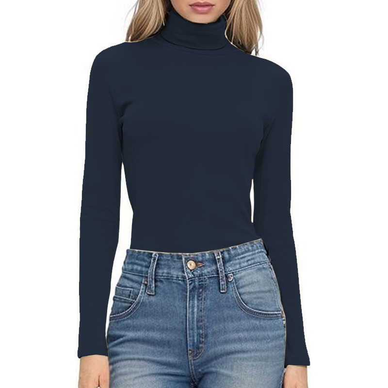Women Long Sleeve Loose Fitted Crewneck Solid Color Basic Top