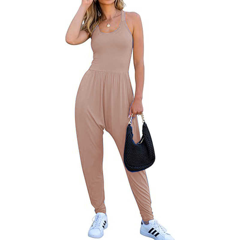Women Jumpsuits Summer Sleeveless Backless Tank Top