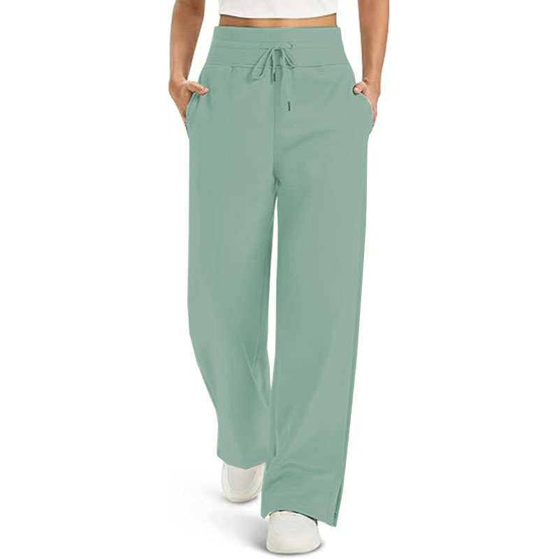 Women Wide Leg  High Waisted Lounge Straight Leg Pants Pockets