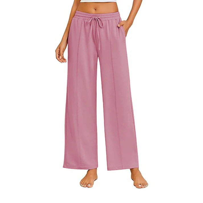 Women Wide Leg Pants Elastic Waist Lounge Pants with Pockets