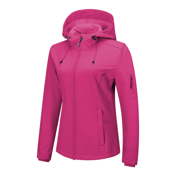 Women's oftshell Jacket with Hood Lightweight Waterproof Windbreaker