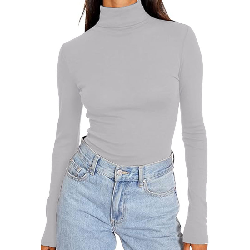 Womens Long Sleeve Shirts Fall Fashion Tops Basic Layer Slim Fit