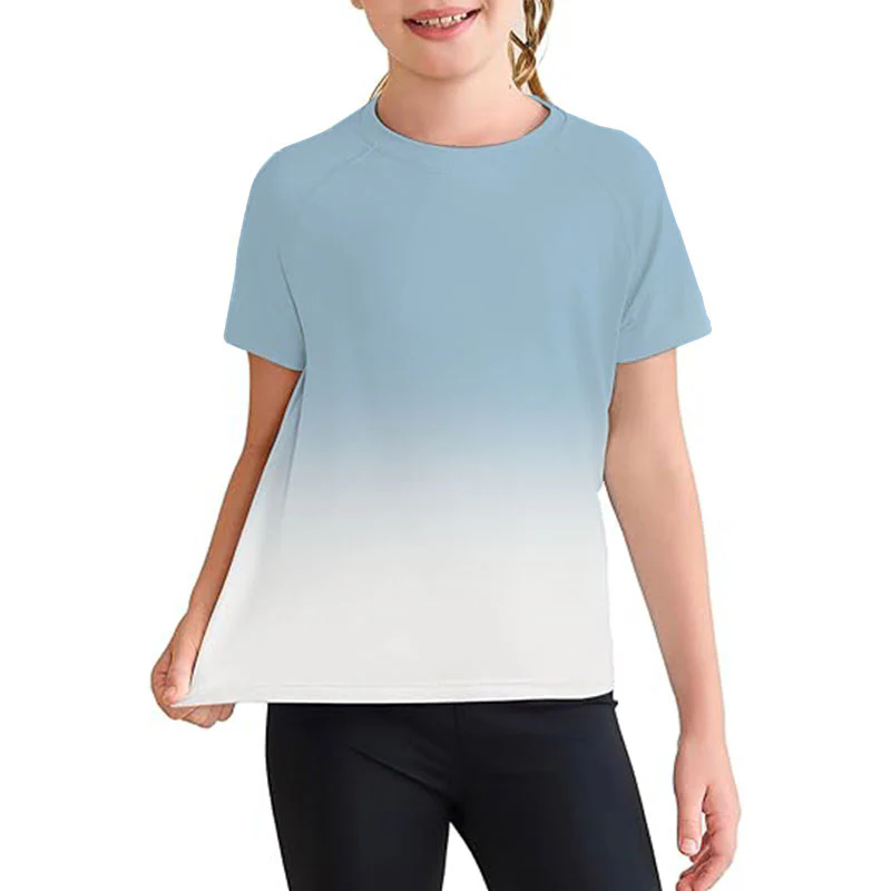 Girls Athletic Shirts Short Sleeve Quick Dry T-Shirt Kids