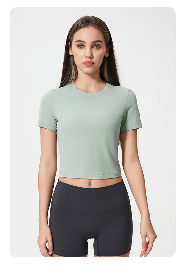 Women Short Sleeve Workout Shirts Breathable T-Shirts Quick 