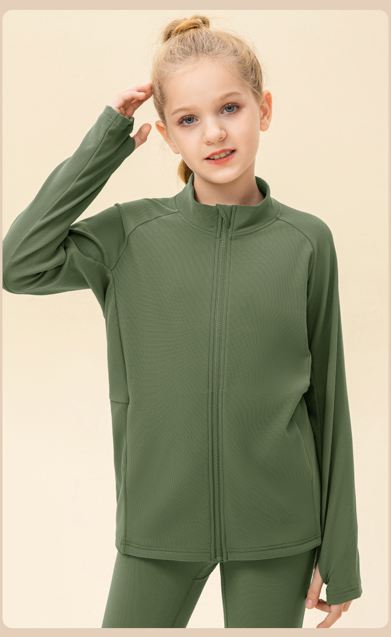 NWT 2 pcs Girls Kid Winter Fleece Jacket Breathable Stretch Top Thick & Dance Tight Kids Pant Children Yoga Sports Sets