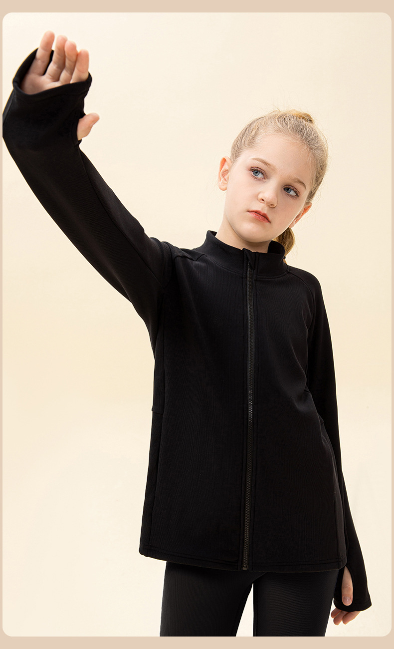 NWT 2 pcs Girls Kid Winter Fleece Jacket Breathable Stretch Top Thick & Dance Tight Kids Pant Children Yoga Sports Sets