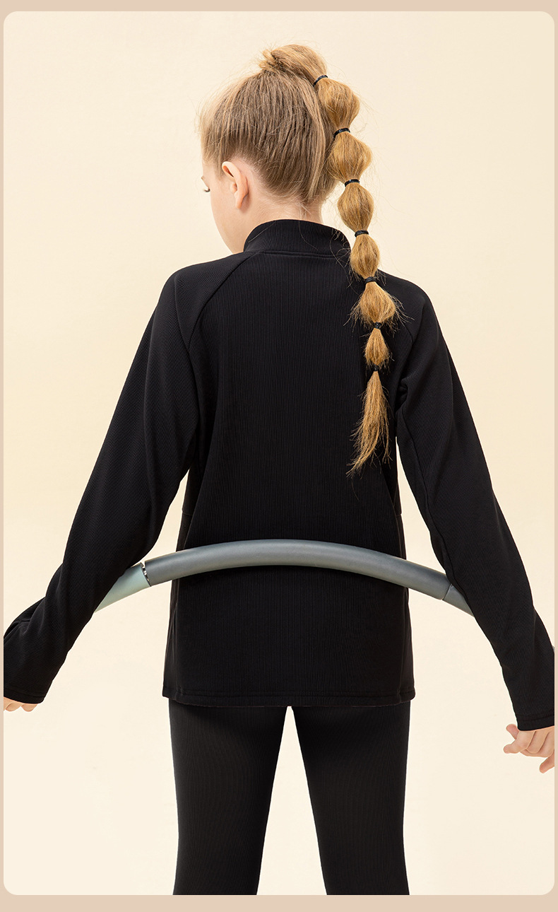 NWT 2 pcs Girls Kid Winter Fleece Jacket Breathable Stretch Top Thick & Dance Tight Kids Pant Children Yoga Sports Sets