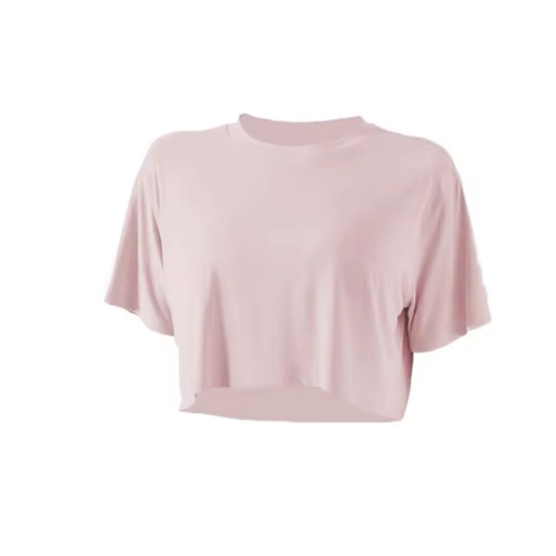 Women Short Sleeve Sport Vest Loose Fit Plain Fitness Vest