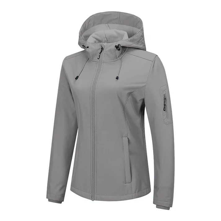 Women's oftshell Jacket with Hood Lightweight Waterproof Windbreaker