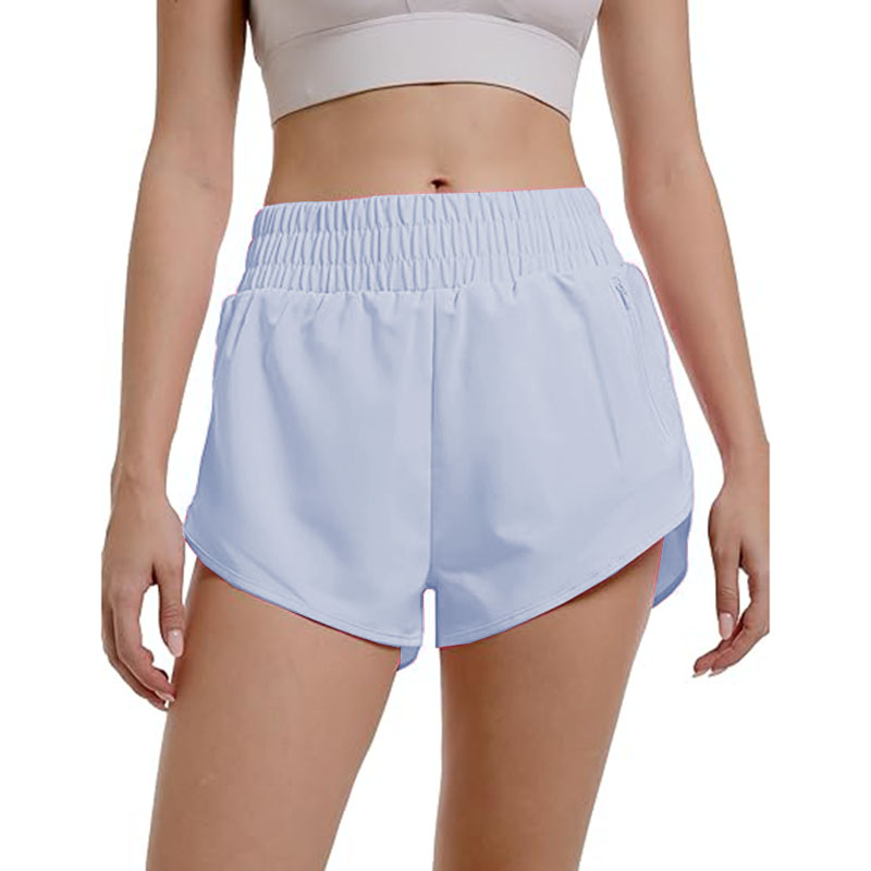 Womens Athletic Running with Zipper Pocket High Waisted Short