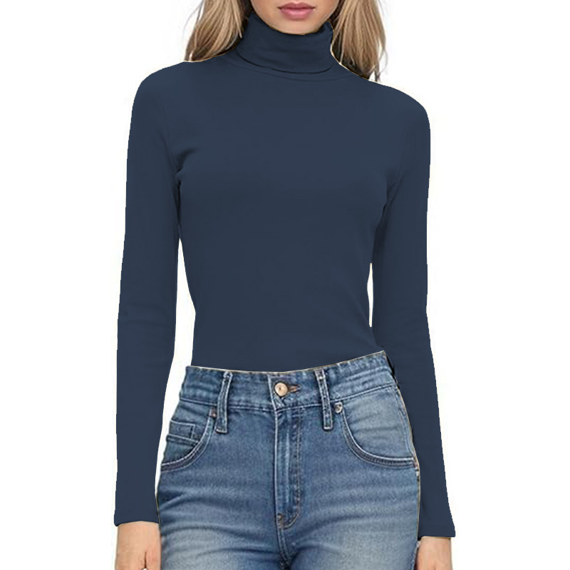 Women Long Sleeve Loose Fitted Crewneck Solid Color Basic Top