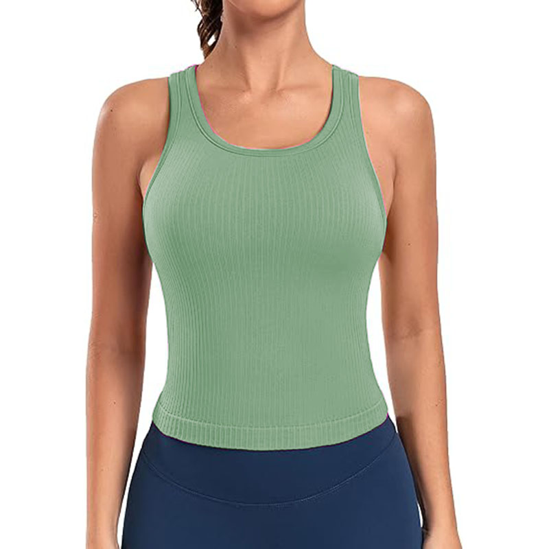 12 Color 2024 Naked-feel Tank Quality Fabric Summer Tank Top with Built in Bra 