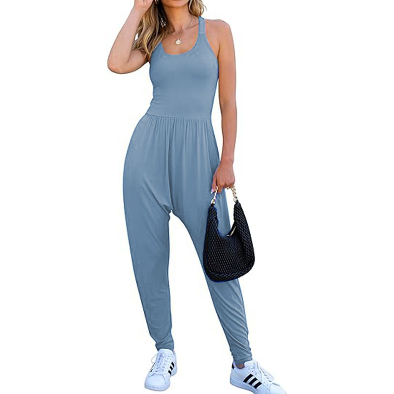 Women Jumpsuits Summer Sleeveless Backless Tank Top