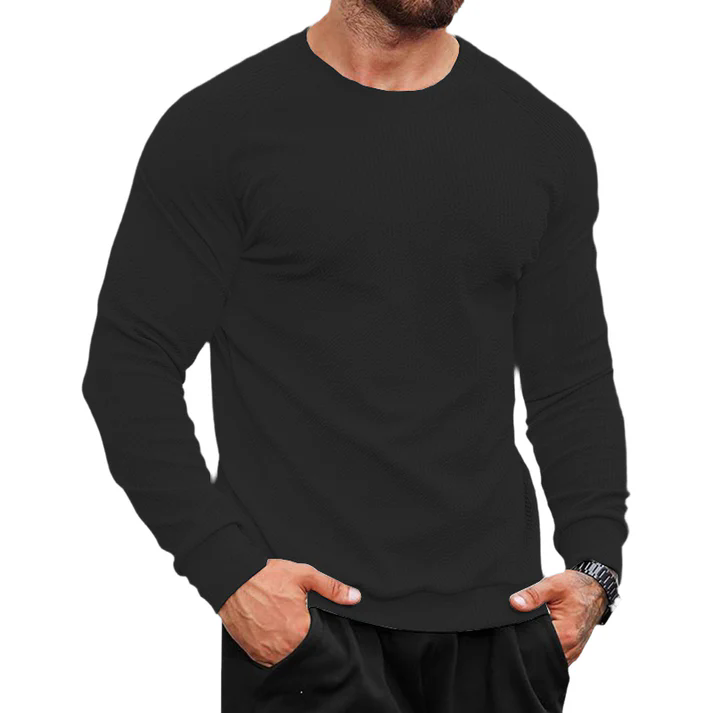 Men's Sweatshirts Geometric Texture Long Sleeve Casual Pullover Shirt