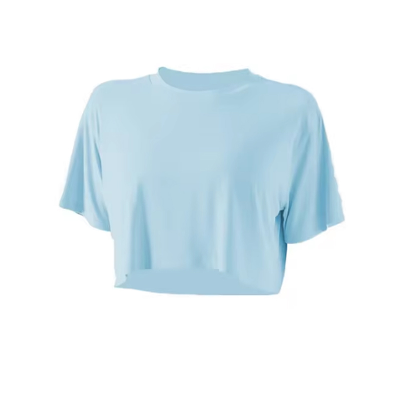 Women Short Sleeve Sport Vest Loose Fit Plain Fitness Vest