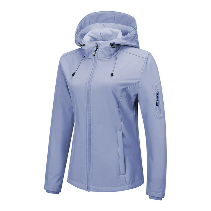 Women's oftshell Jacket with Hood Lightweight Waterproof Windbreaker