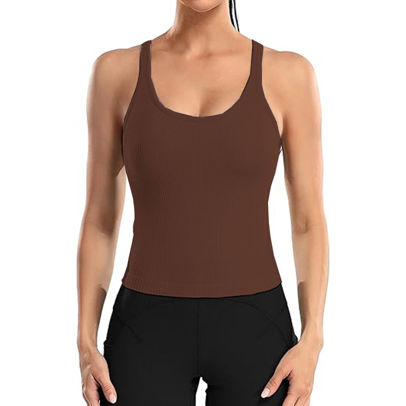17 Color Women Sleeveless High Neck Rib-Knit Crop Tank Top