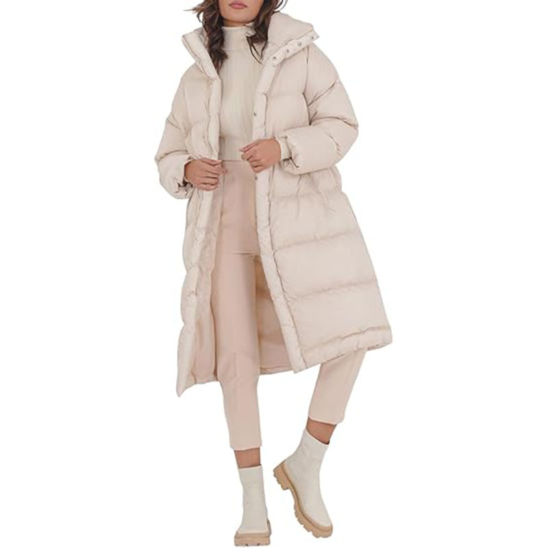Women's Winter Long Sleeve Jacket Collar Baggy Long Down Coats