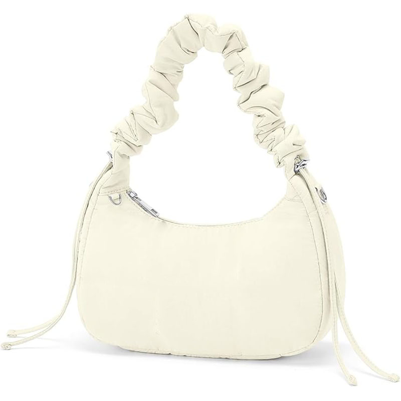 Small Puffer Shoulder Bag Quilted Crescent Crossbody Bags 