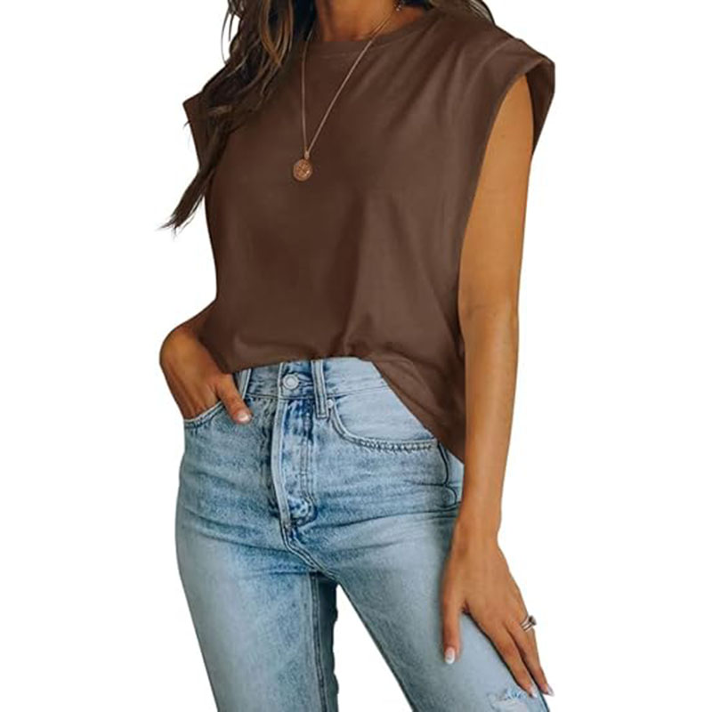 Women Vest Crop Vintage Sleeveless Elastic Chiffon Waistcoat