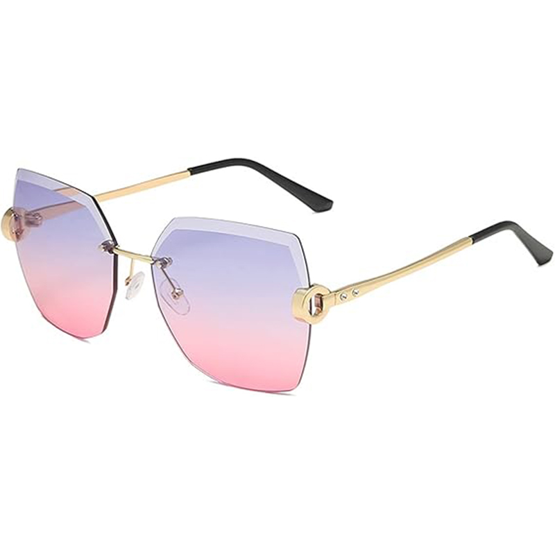 Womens Fashion Frameless Large Sunglasses