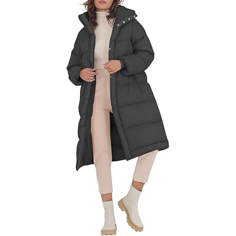 Women's Winter Long Sleeve Jacket Collar Baggy Long Down Coats
