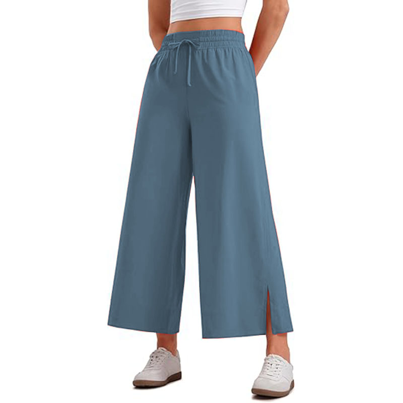 Women's Cropped Paper Bag High Waist Pants 23 inch Pant with Pockets