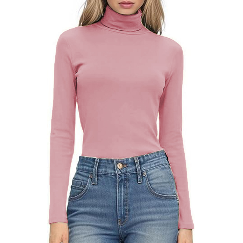 Women Long Sleeve Loose Fitted Crewneck Solid Color Basic Top