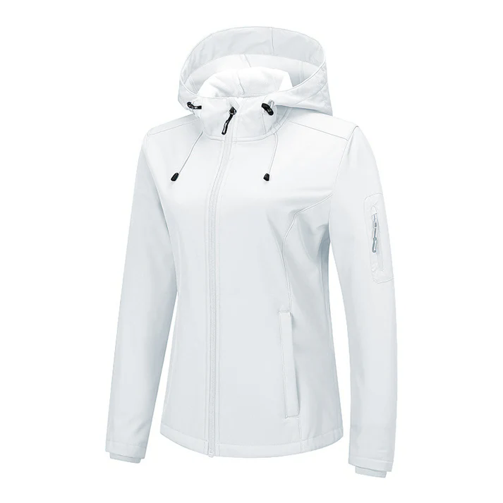 Women's oftshell Jacket with Hood Lightweight Waterproof Windbreaker