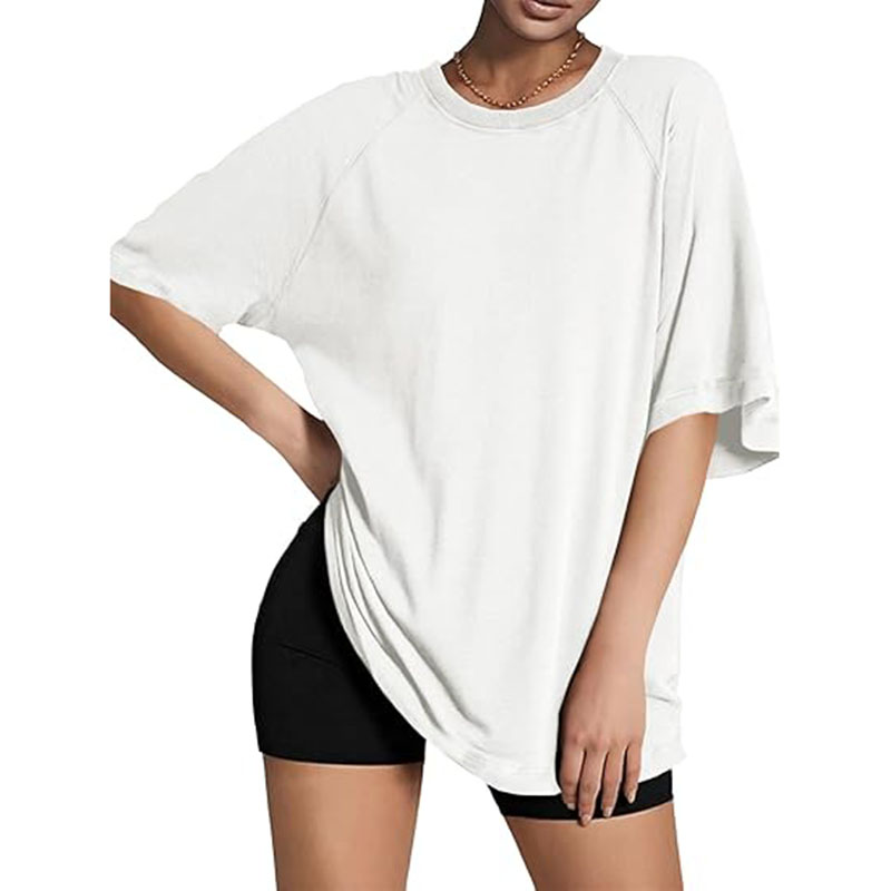 3 Colors Women's Pima Cotton Short Sleeve Shirts Casual Crew Neck